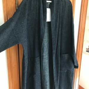 Eileen Fisher Kimono Coat Indigo NEW